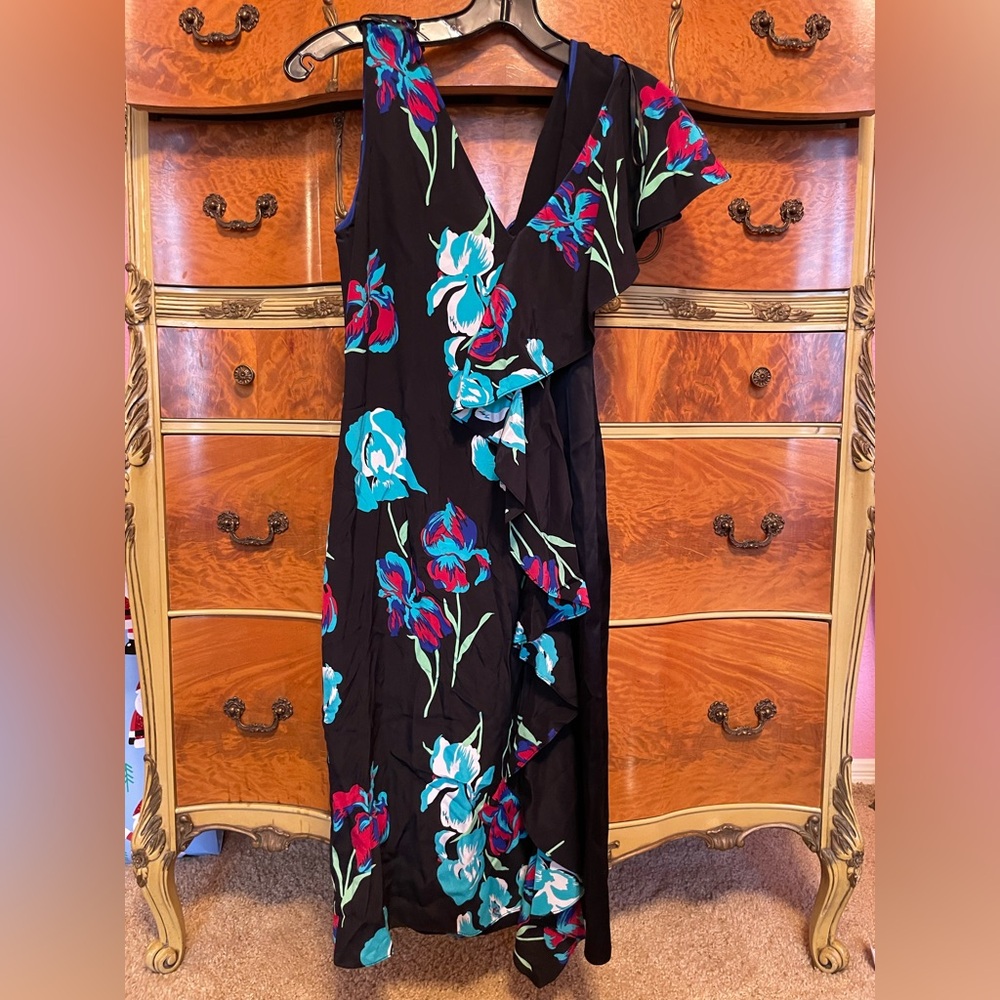 Floral Black Dress